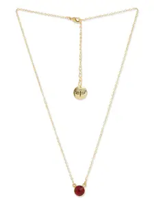 Tipsyfly Gold-Plated Garnet-Studded Necklace
