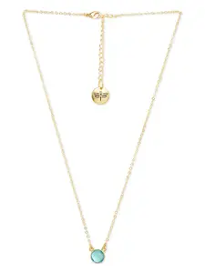 Tipsyfly Gold-Plated Artificial Stones-Studded Necklace