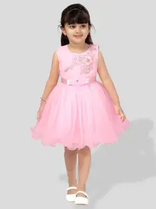 BAESD Girls Florl Embroidered Net Fit & Flare Dress