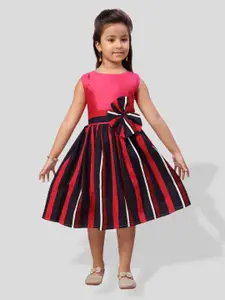 BAESD Girls Stripe Print Fit & Flare Midi Dress