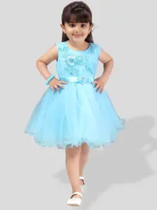 BAESD Girls Embroidered Net Fit & Flare Tulle Dress