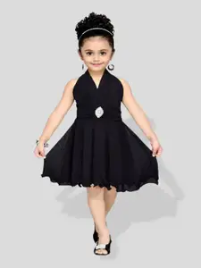 BAESD Girls Halter Neck Net Fit & Flare Dress