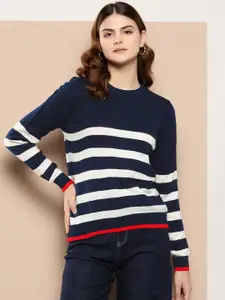 her by invictus Women Striped Acrylic Pullover