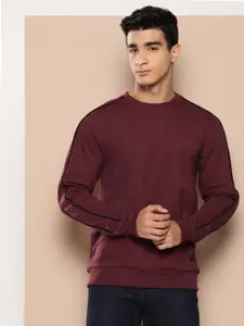 INVICTUS Solid Contrast Detailed Sweatshirt