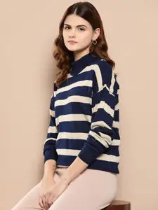 her by invictus Women Striped Acrylic Pullover