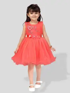 BAESD Girls Net Embellished Fit & Flare Dress