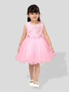 BAESD Girls Embellished Gathered Or Pleated Net Fit & Flare Party Dress