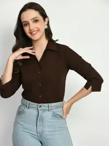 KALINI Comfort Spread Collar Opaque Casual Shirt