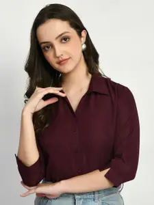 KALINI Comfort Spread Collar Opaque Casual Shirt