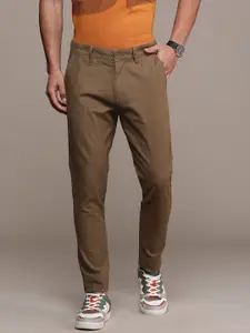 French Connection Men Solid Slim Fit Mid-rise Chinos
