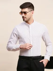 INVICTUS Original Geometric Printed Pure Cotton Slim Fit Formal Shirt