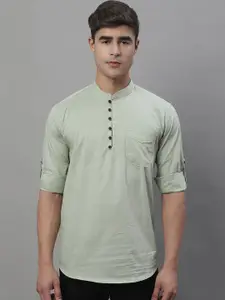 Majestic Man Mandarin Collar Pure Cotton Short Kurta