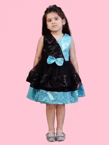 Bella Moda Girls Embellished Satin Fit & Flare Dress