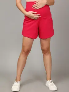 The Mom Store Women High-Rise Maternity Shorts