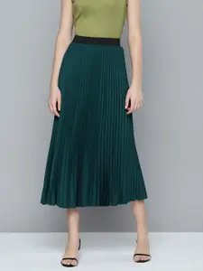 Chemistry Accordion Pleat Maxi Flared Skirt