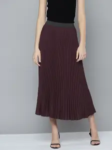Chemistry Accordion Pleat Maxi Flared Skirt