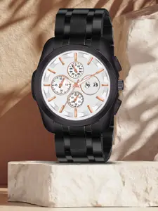 Shocknshop Men Stainless Steel Textured Analogue Chronograph Watch WCH81Black