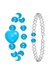 Mikado Set Of 2 Artificial Beads Link Bracelet