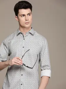 French Connection Pure Cotton Slim Fit Opaque Printed Casual Shirt
