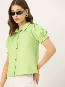 DressBerry Puff Sleeve Shirt Style Top