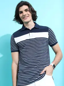 HIGHLANDER Horizontal Striped Polo Collar T-Shirt