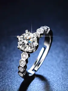 Jewels Galaxy Silver-Plated AD-Studded Ring