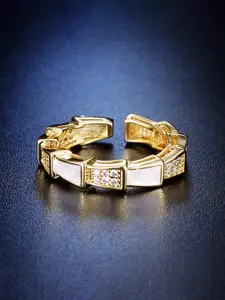 Jewels Galaxy Gold-Plated Crystal Studded Adjustable Finger Ring