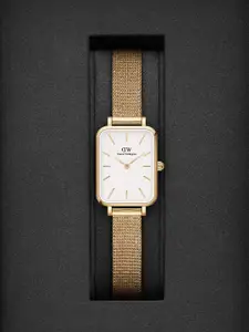 Daniel Wellington Women Quadro Pressed Evergold Square Analogue Watch- DW00100556
