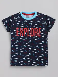 Ginie Boys Conversational Printed Casual Pure Cotton T-shirt