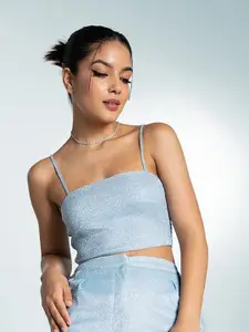 Zalora Studios Shoulder Straps No Sleeves Fitted Crop Top