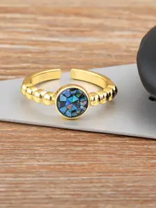 ZIVOM 18KT Gold-Plated CZ-Studded Ring