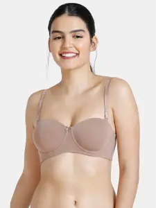 Zivame Underwired Lightly Padded Half Coverage All Day Comfort T-shirt Bra
