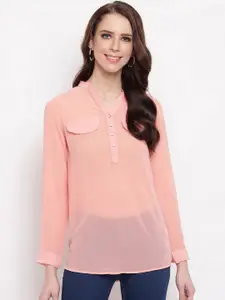 RIVI Mandarin Collar Shirt Style Top