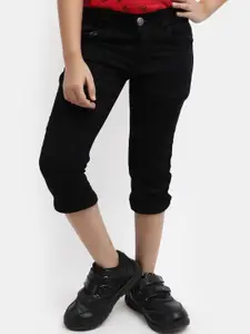 V-Mart Girls Mid-Rise Cotton Denim Shorts