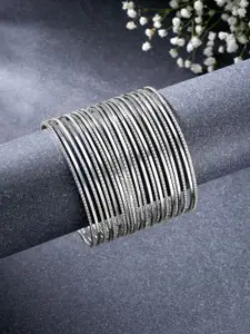 Peora Set of 23 Silver-Plated Alloy Bangles
