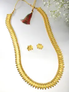 Peora Gold-Plated Coin Long Necklace with Earrings