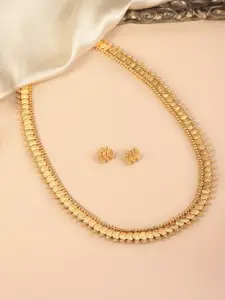 Peora Gold-Plated Coin Long Necklace with Earrings