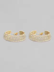 Peora Pair Of Gold-Plated Kundan Studded Anklets