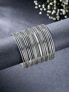 Peora Set Of 24 Silver-Plated Alloy Bangles