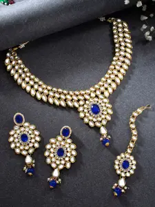 Peora Gold-Plated Kundan Necklace Jewellery Set
