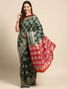 RAJGRANTH Ethnic Motifs Banarasi Cotton Silk Patola Saree
