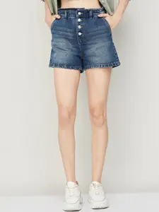 Ginger by Lifestyle Women High-Rise Washed Denim Shorts