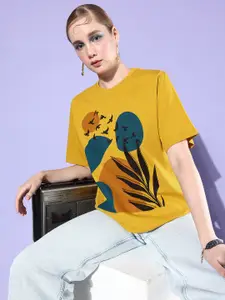DILLINGER Women Graphic Printed Loose T-shirt