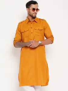 VASTRAMAY Men Solid Regular Pathani Kurta
