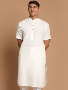 VASTRAMAY Men Mandarin Collar Cotton Pathani Kurta