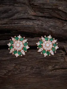 Kushal's Fashion Jewellery Green Contemporary Studs Earrings