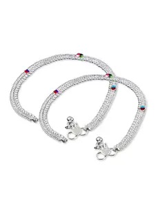 Ruhi Collection Bridal Silver Plated Indian Traditional Anklet
