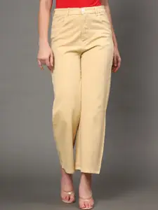 BAESD Women Jean Relaxed Fit High-Rise Coloured Cotton Jeans