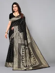 DIVASTRI Ethnic Motifs Woven Design Zari Silk Cotton Banarasi Saree