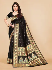 DIVASTRI Ethnic Woven Design Zari Silk Cotton Paithani Saree